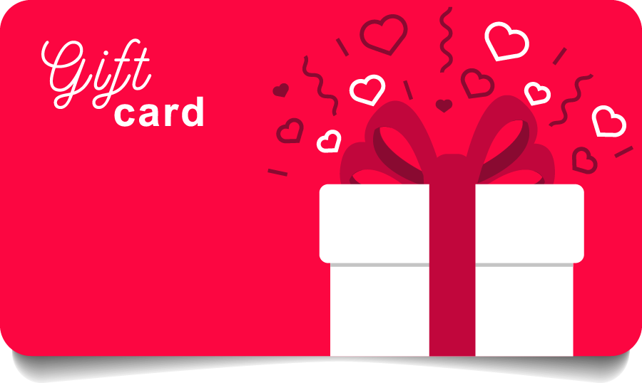 red gift card with present