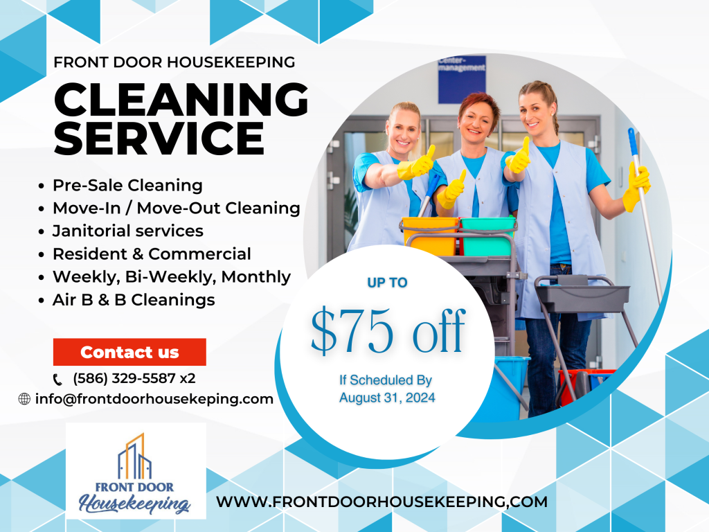 Front Door Housekeeping Cleaning Service Summer Special